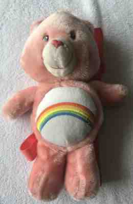 Care Bears Very Cute Pink Mini Backpack 14in 2003 Vtg Retro Rainbow Heart