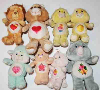 Vintage 1980s Lot Of 8 Original Care Bear Plush Toys Cousins