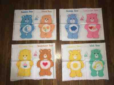 Vtg Care Bear Pillow Fabric Panel NOS 8 Bears DIY CUt Sew LOT Grumpy Wish Love