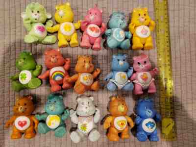 VINTAGE Care Bear lot of 15 1982-1984 poseable figurines, used