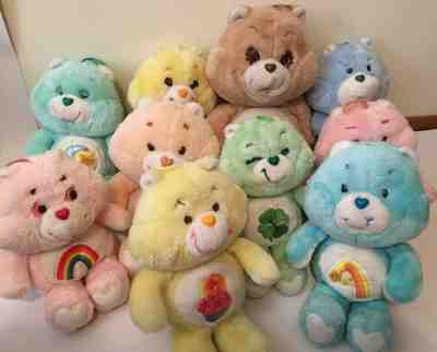 Vintage 1980's Care Bears Lot Plush Toys- Original 10 characters Collecible