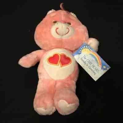 Vtg1980's Care Bears Plush LOVE A LOT Stuffed NWT w Tag Luv Hearts Pink Original