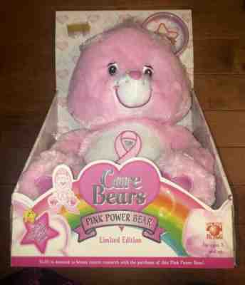 2008 Care Bears Pink Power Bear Plush Stuffed Animal New Breast Cancer Awareness