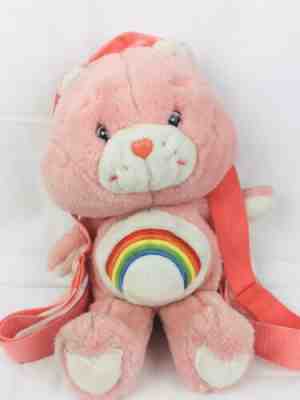 Vtg Care Bears Very Cute Pink Mini Backpack 2003 Retro Rainbow Heart