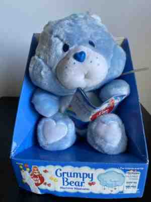 1984 Vintage Kenner GRUMPY BEAR Care Bears plush toy Box With Tags