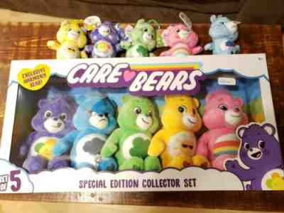 CARE BEARS 2020 SPECIAL EDITION COLLECTOR'S SET OF 5 PLUS 5 MINI BACKPACK PLUSH