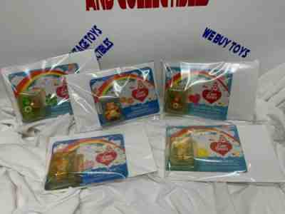 Kenner Miniature PVC Care Bears  Figures MIP 1984 Lot Of 5 Good Luck Bear/Friend