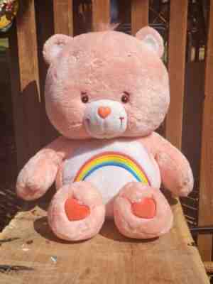 CARE BEARS Cheer Bear Plush Rainbow 2002 Jumbo size