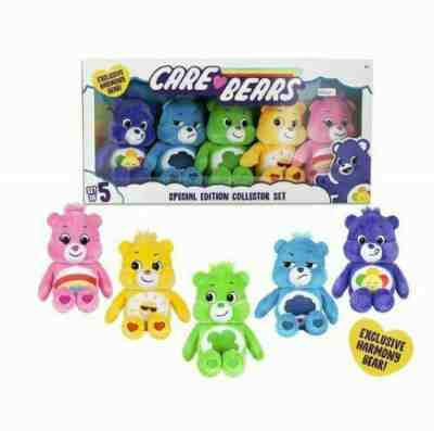 2020 Care Bears Bean Plush-Special Collector Set-Exclusive Harmony Bear NEW