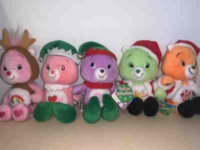Care Bears Plush Lot Holiday Friends Amigo, Oopsy, Share, Love-a-lot , And Cheer