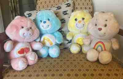 Lot of 4 1980's Care Bears Plush Stuffed Animals 13 inch Free Shipping