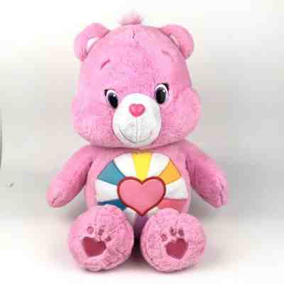 Care Bears Hopeful Heart 18” Plush Pink Large Stuffed Animal Floppy Legs 2015