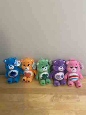 Lot Of (5) Care Bears  8" Grumpy, Tender-heart & Good Luck Bears Plush 2020 