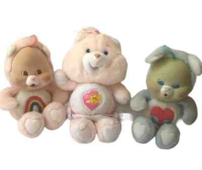 Lot Of 3 Baby Hugs And Baby Cubs Care Bears Vintage 11”