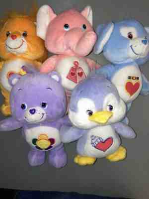 Lot of 5 Care Bears Cousins 10” Stuffed Animal Plush Toy Doll (TCFC, 2002) USED