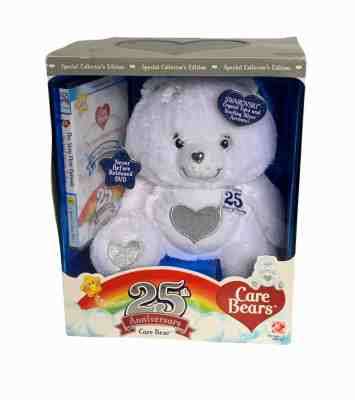 Details about   Care Bears 25th Anniversary White Silver Tenderheart Special Collector's Edition 