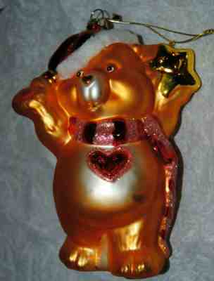 Care Bear Blown Glass Tenderheart Bear Christmas Ornament