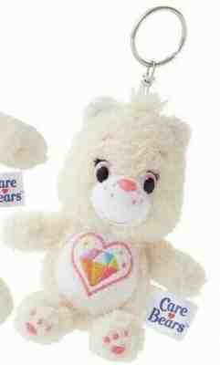 Care bear Sparkle Heart Bear Mascot Key Ring White Plush stuffed toy
