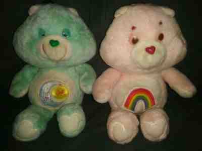 CARE BEARS Plush VINTAGE 1983 Kenner LOT Cheer Bear and Bedtime Bear!