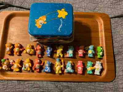 vintage care bears Miniatures Lot Of 20 With Tin Case