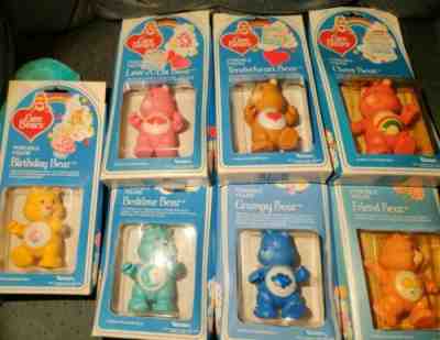 ALL 7 Rare Care Bears Poseable Figure 1984 Kenner in Packaging Great Condition!