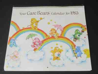 Vintage 1985 Care Bears Calendar - Tenderheart, Funshine, Bedtime, more Carebear