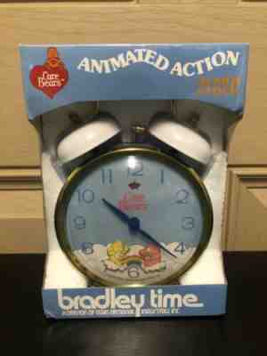 Vintage 1984 Animated Action Alarm Clock Bradley Time “Care Bears” - Sealed New