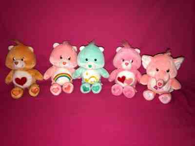 Lot of 5 Care Bears Bean Bag Plush Toys 8 Inches Nice Condition 2002
