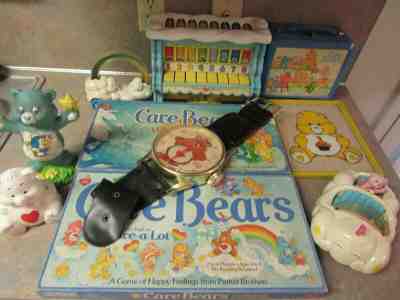 VINTAGE 1980's CARE BEARS LOT OF 10 DIFFERENT PIANO/BOARD GAMES/CARS ++