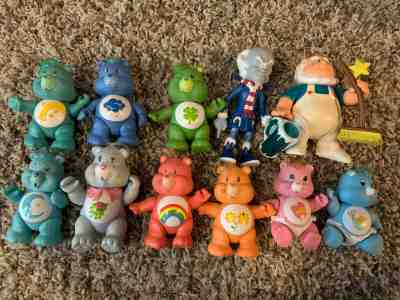 VINTAGE Care Bears x9 plus Cloudkeeper and Professor Coldheart 80s