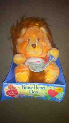 VINTAGE BRAVE HEART LION CARE BEARS 1984 KENNER STUFFED ANIMAL PLUSH IN BOX 