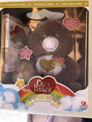 Care Bears Brown Heart of Gold Bear Premier Collector Edition Swarovski 2008 NIB