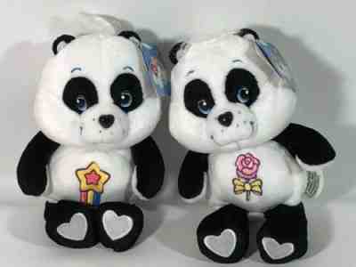 NWT Care Bears Set Of 2 Perfect & Polite Panda 8” 20th anniversary