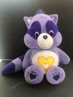 Care Bear Just Plat Bright Heart Large Plush 20” Purple Raccoon