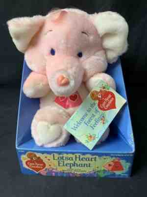 RARE BOXED Vintage 1984 Lotsa Heart Elephant Care Bear Cousins Kenner Animal