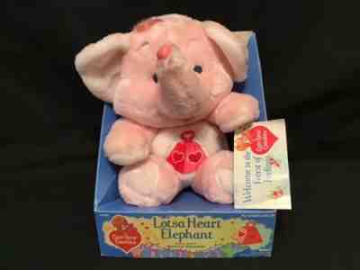 Vtg 1984 Kenner Care Bears Cousins Pink Lotsa Heart Elephant 13” NIB W/Tag