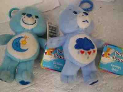 RARE 2002 CARE BEARS GRUMPY AND BEDTIME 20th Anniversary Clip On 5