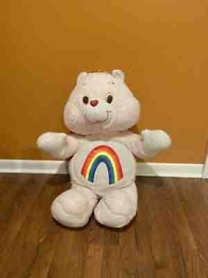 Vintage Large Care Bears Stuffed Animal Cheer Bear Rainbow 1986 34â? X 23â? Rare