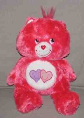 Always there care bear fluffy and floppy edition plush red pink rare 2006 hearts