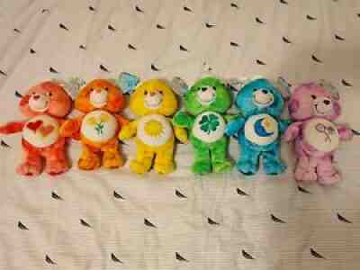 Rare New w/Tags 2003 Special Edition Complete Set Tie Dye Care Bear Beanie Plush