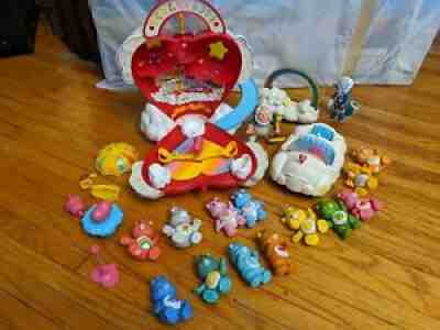 Vintage Kenner Care Bears Care-a-lot Playset Cloud Cars accessories lot huge