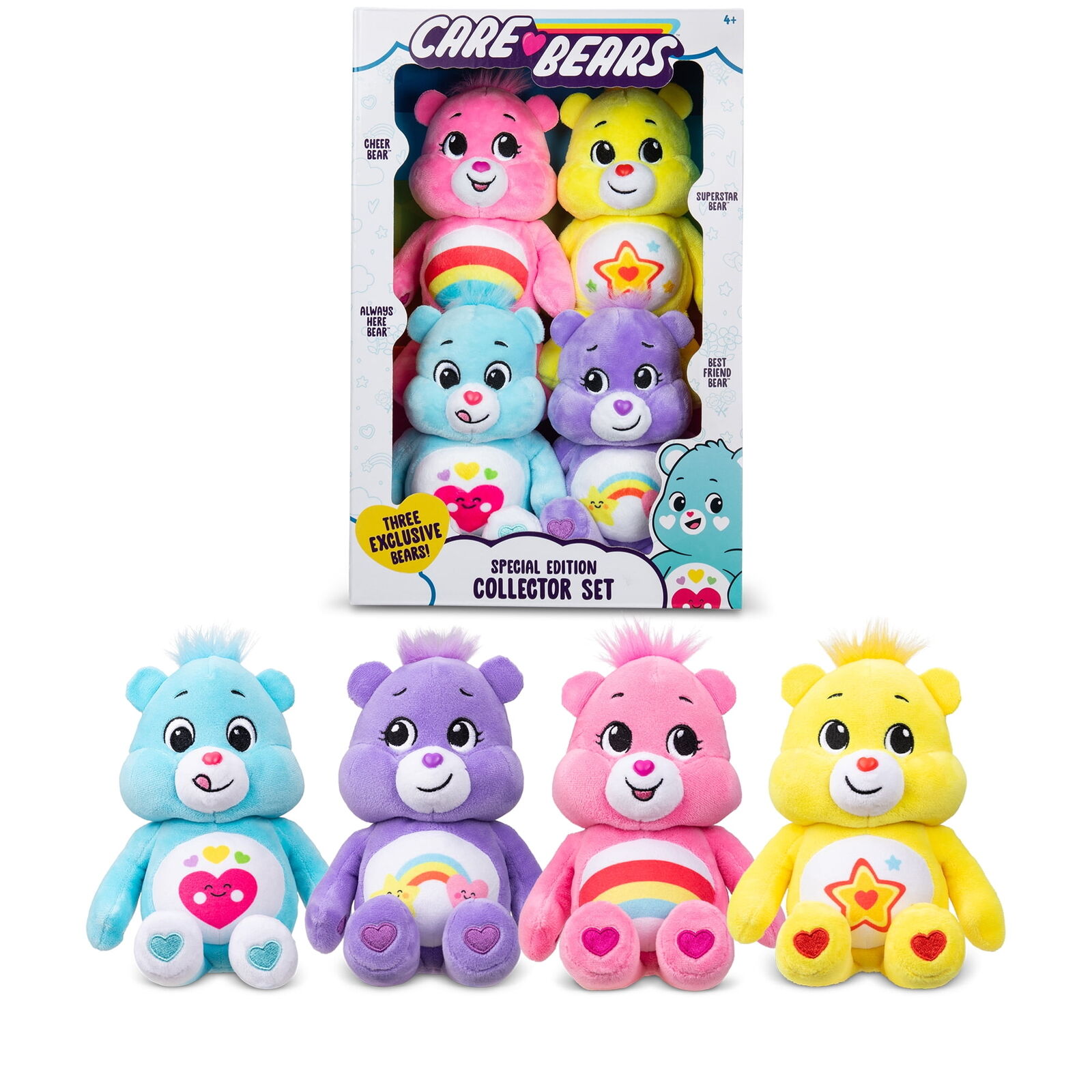 Care Bears 8 Inch Plush 4-Pack Treasure Box - Soft Huggable Material! For Kids 4
