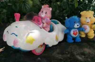 Vintage 1983 Care Bear CLOUDMOBILE Custom Sparkle Glitter & LED Light Pimp Ride
