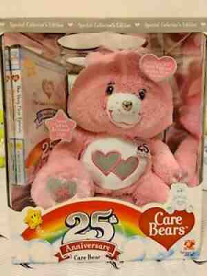 Rare NIB 25th Anniversary Love A Lot Care Bear Plush Swarovski Crystal Eyes!