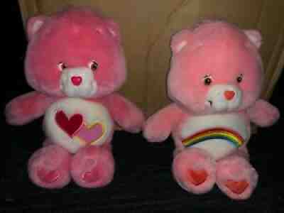 LOT OF 6 CARE BEARS 13" PLUSHES FROM 2002, ALL 6 ARE DIFFERENT, GREAT SHAPE