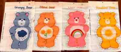Care Bear Pillow Form Fabric Panel NOS 8 Bears DIY CUt Sew Vintage 1983Â 