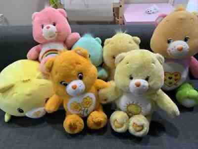 Care Bears Plush LOT Total 7 Plush , 1 Battery Op Sings When Hands Are Clasped