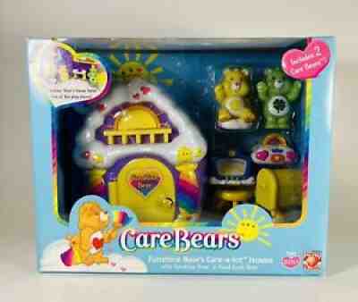 CARE BEAR Playset: FUNSHINE BEAR'S Care a lot House w/ Funshine & Good Luck Bear