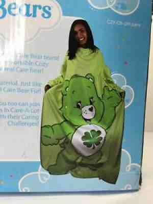 Care Bears Good Luck Bear Wearable Blanket With Sleeves Fleece Snuggie Green New