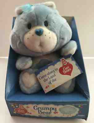 Vintage 1985 NWT Grumpy Care Bear Blue Rain Cloud:Kenner Stuffed Animal Plush